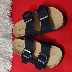 ONCA Navy Blue Double Strap Sandals